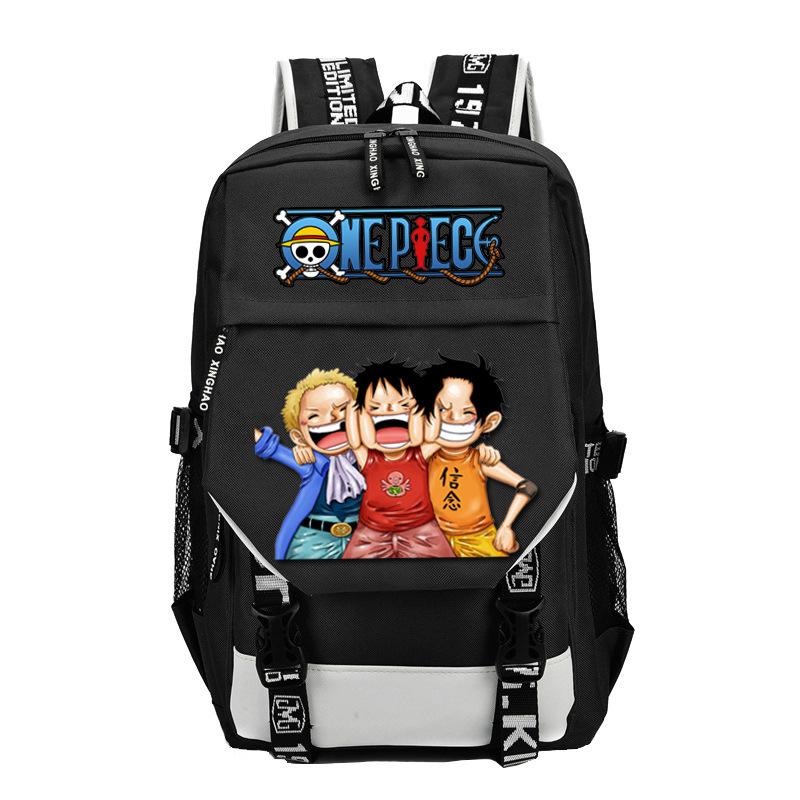 Japan cartoon comics One Piece themed printed backpack with USB port large capacity stylish backpack 0033