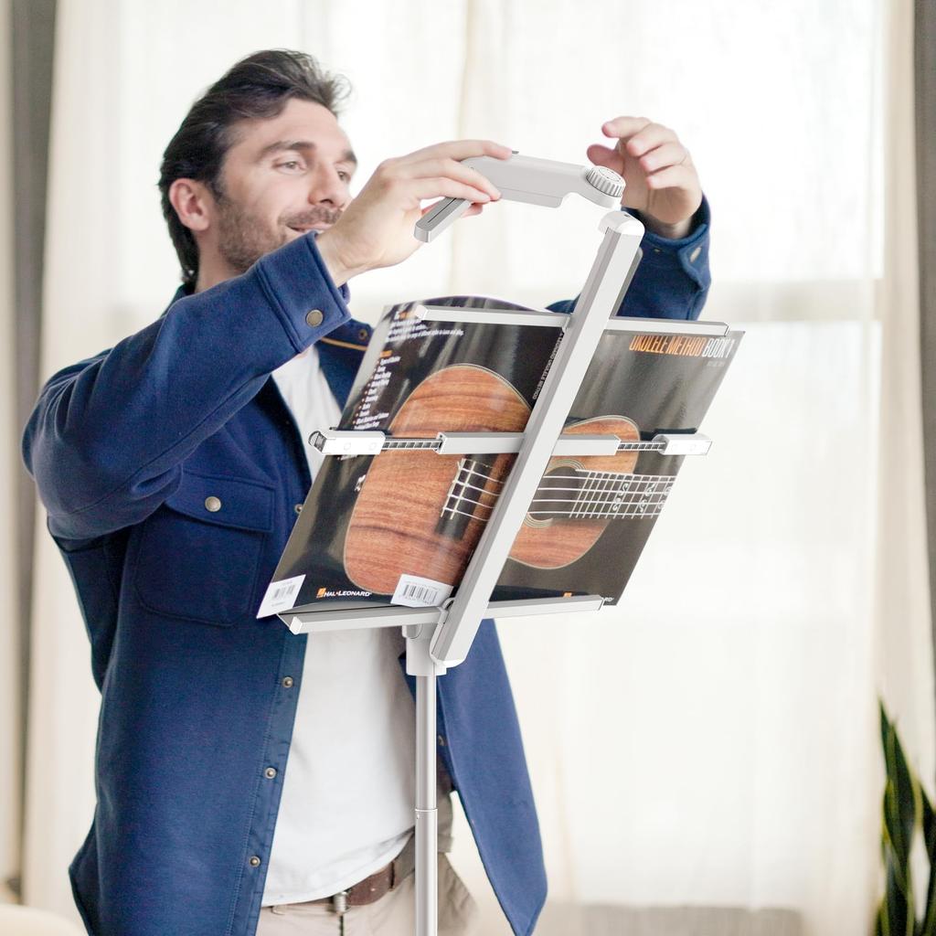 KraftGeek Music Stand Light Compatible with KraftGeek Bravo Music Stand 2 Levels of Dimming Screw Mount Adapter White 1/4"