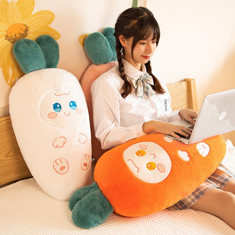 Carrot Throw Pillow Cute Radish Rabbit Plush Toy Doll Girl Bed Sleeping Holding Long Pillow