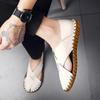 FashionHandmade Summer Men Sandals Casual Classic Men Beach Shoes Outside Male Shoe Comfortable Breathable Mans Footwear Hot Sale 2024