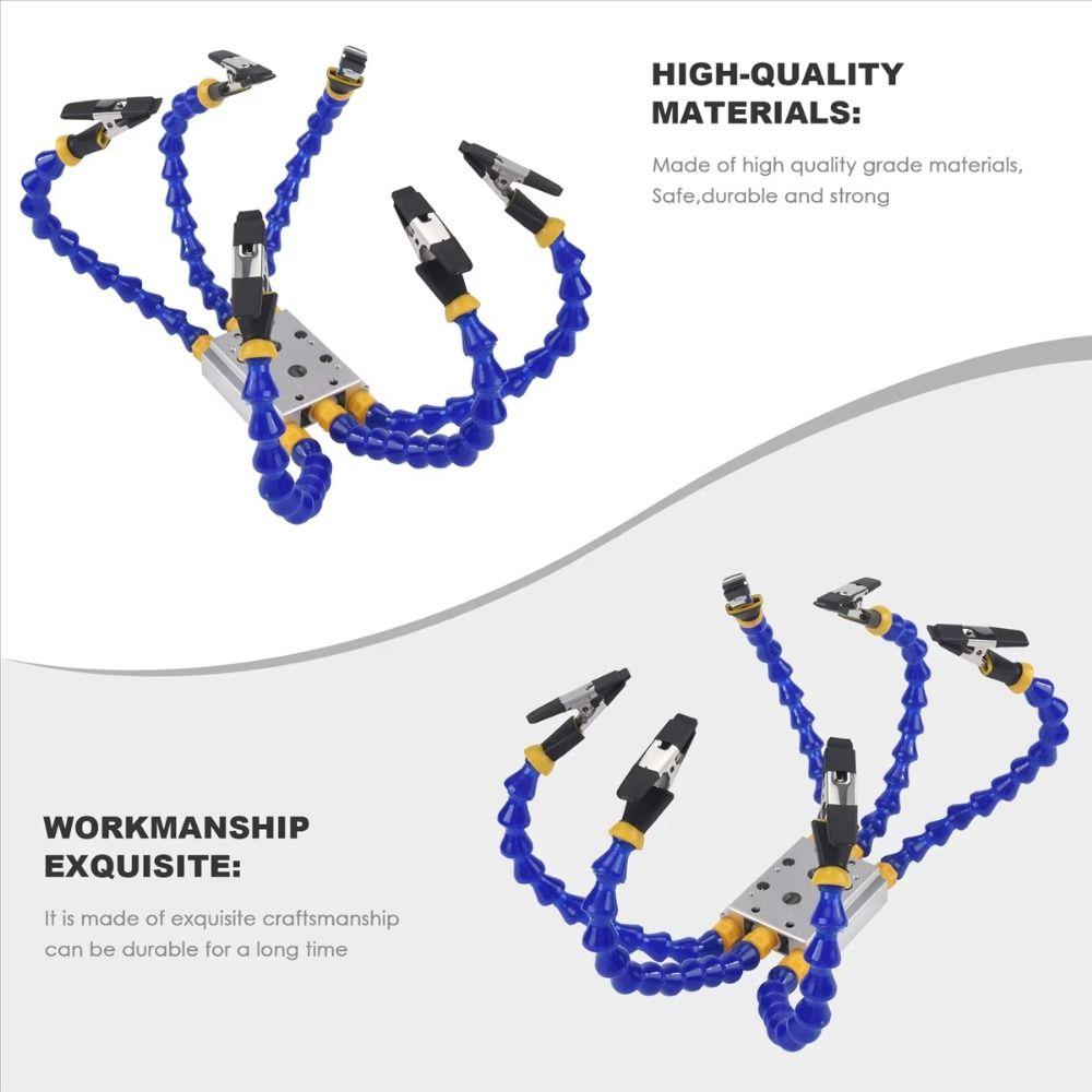 Octopus Design Welding Table Clamp 1-6 Arms Aluminum Alloy Base Soldering Helping Hands Table Clamp Stable Grip