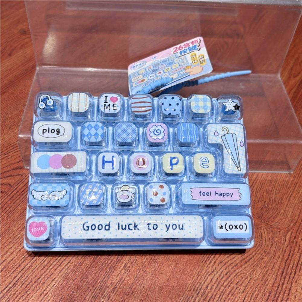 26-key Keyboard Keychain Pressable Keys Keyboard Toy Durable Press Button Toy Bag Ornament