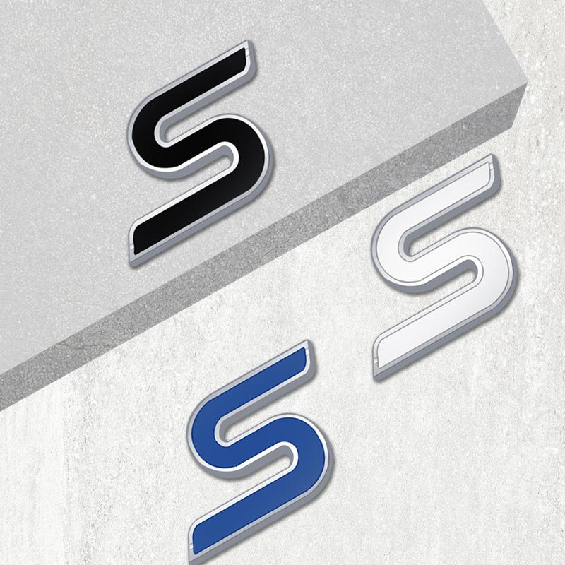 3D Car Sticker S Head Front Grille Badge Metal Decal Emblem Accessories