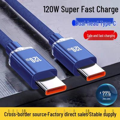 Jingyao 120W Dual Type-C Fast Charging Cable for Apple 15 & Huawei Honor 6A Flash Charging