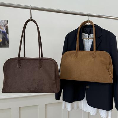 Premium Suede Retro Bag Women's 2025 New Fashion Shoulder Underarm Bag Commuter Portable Boston Bag