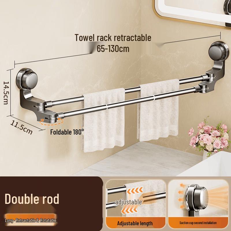 MDNG Suction Cup Double Towel Rack