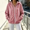 Women's Casual, Loose-Fitting, Striped, -Lined, Hooded Cardigan with Zipper