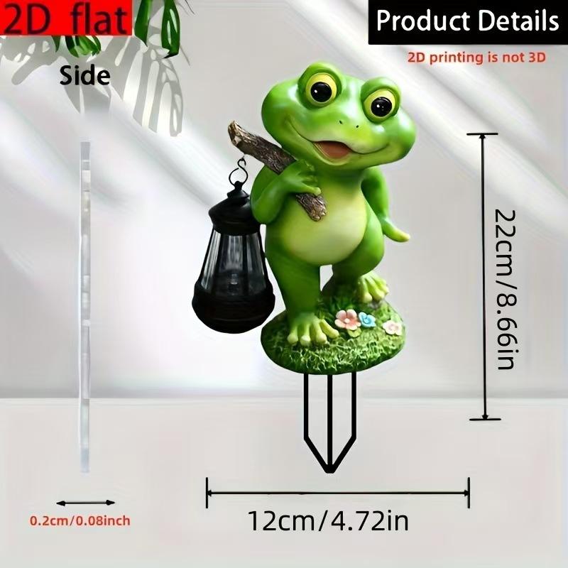 2D Flat, Smiling Frog Is Suitable for Courtyard, Lawn and Gardening/outdoor Accessories/garden Decoration Floor Inserts, Indoor Potted Plants,