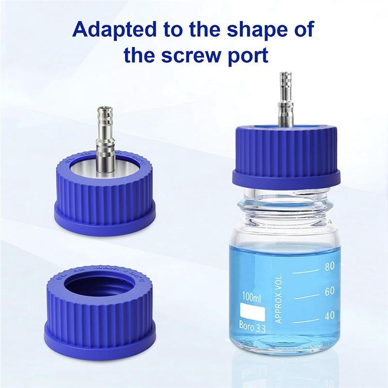 ABGR-GL45 304 Stainless Steel Safety Bottle Cap, Large Size,8-10Mm For Laboratory Use Diameter