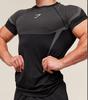Men's Short Sleeve Gym Sports T-Shirt: Elastic, Crew Neck, Fashion Printed, Fitness Running Training Top