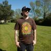 Nomad Sari Stonewashed Cotton T-Shirt - Sun & Zodiac - Brown - Large