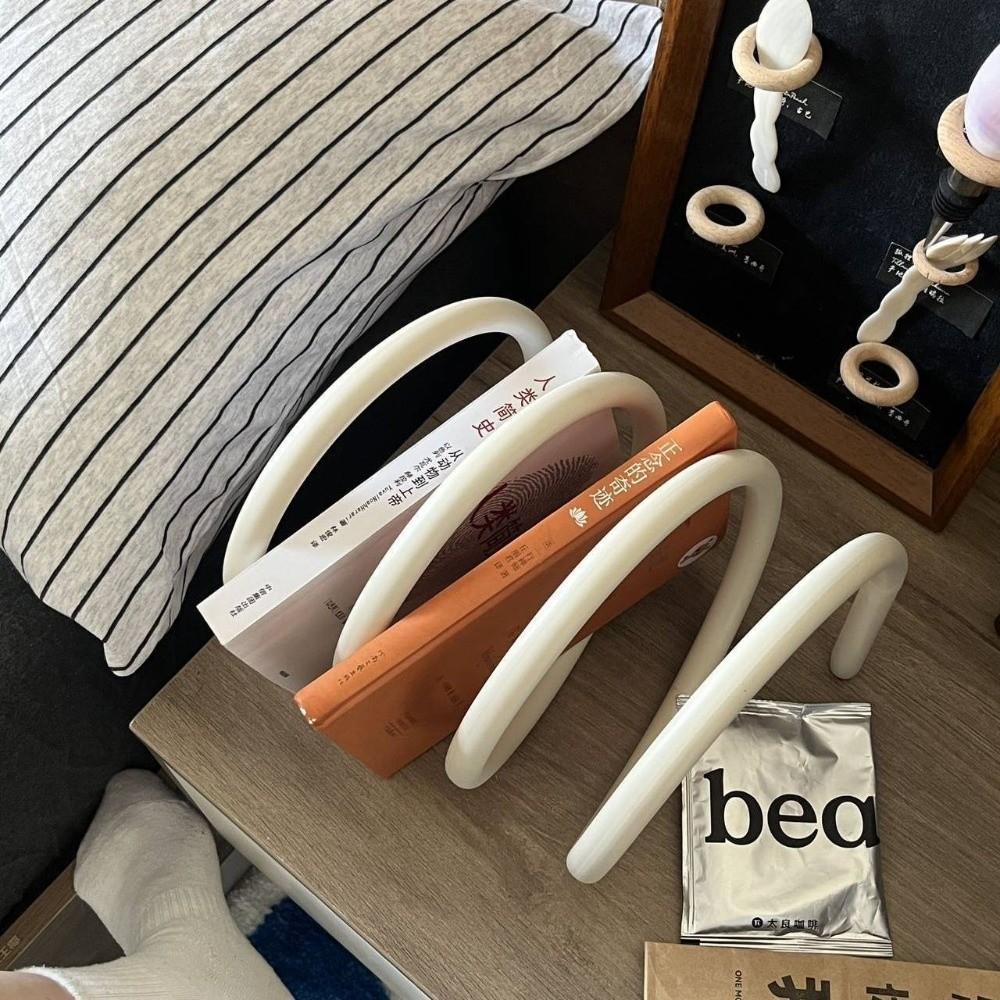 Spiral Bookcases Dopamine Color Bookshelf Fashionable Accessories Book Racks Study Decoration