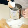 Flour Sieve,Handheld Stainless Steel Semi-automatic Hand Flour Sieve Hand Pressed Kitchen Powder Sieve Cake Sectional Baking