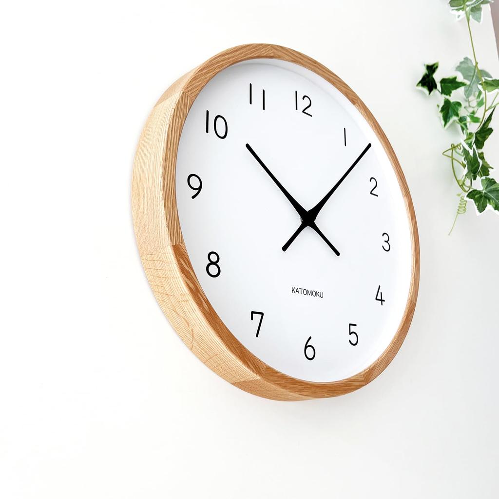 KATOMOKU muku clock 13 LL Oak wall clock Sweep movement radio km-139OARCS 382mm (SKP clock)