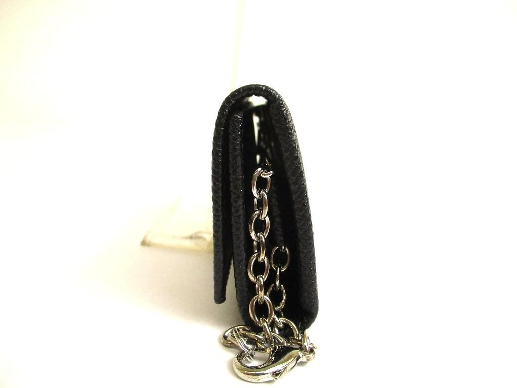 Authentic BVLGARI Black Leather 6 Pics Key Chain #a838  Refurbished