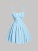 Spring/Summer Fashion: Sexy Strapless Waist-Cinching Lace-Up Short Dress for Women