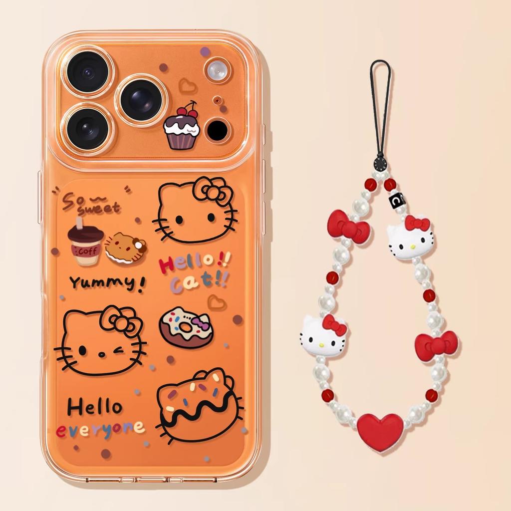 Donut cat mobile phone case for iPhone17 Apple 16promax cute 15 lanyard 14 transparent 13 soft case
