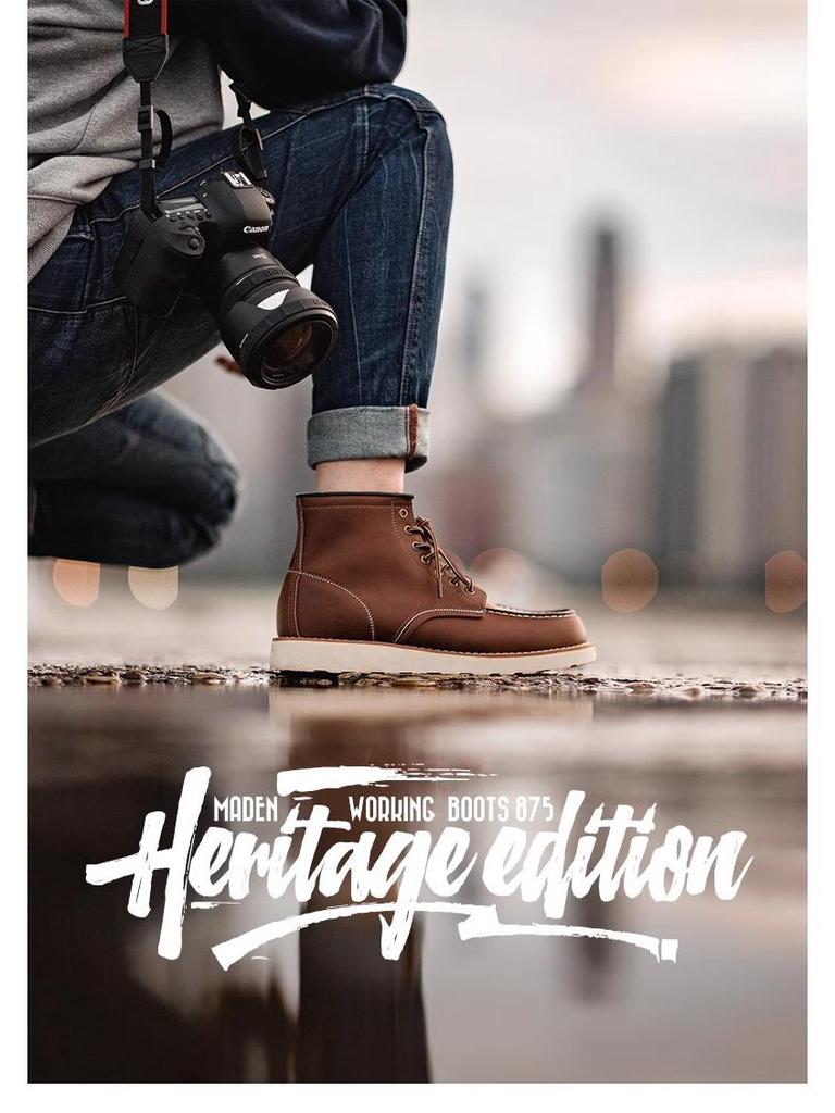 Madden 875 Men's Spring Mid-Top Leather Retro British Style Work Boots