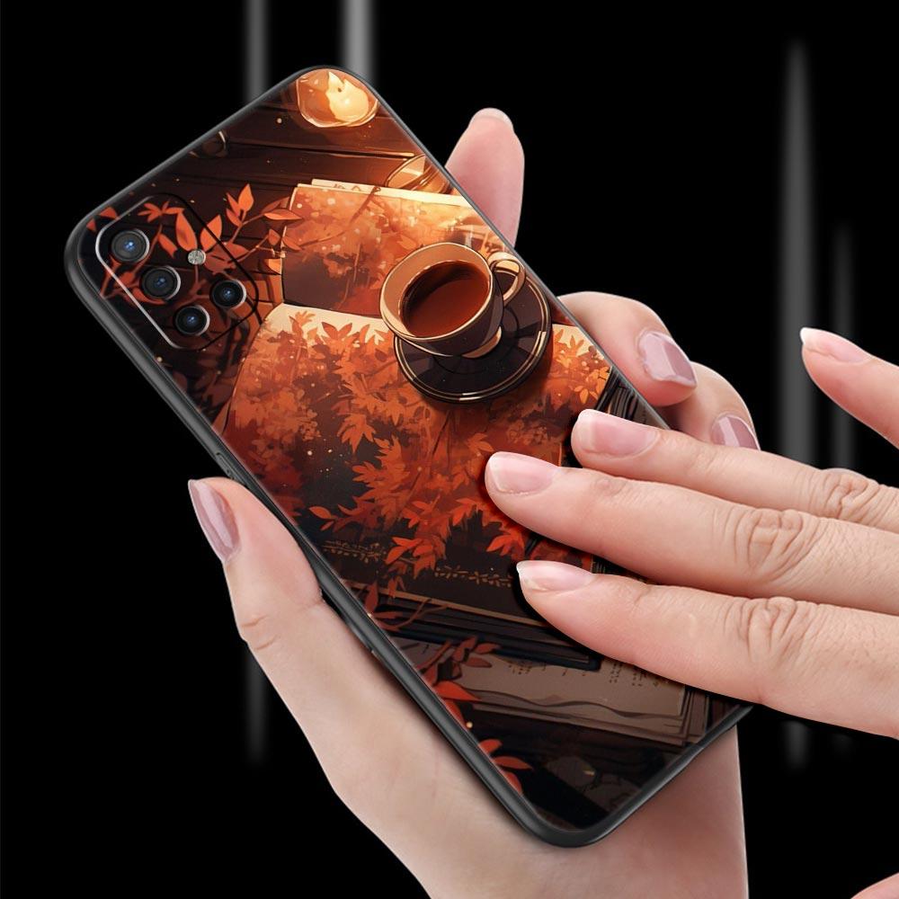 Phone Case For Oneplus 13R 13 12 10T 11 R10 Nord N100 N200 N10 9 9R CE 2 3 Z Pro Lite 5G Soft TPU Pumpkin Autumn Leaves Coffee