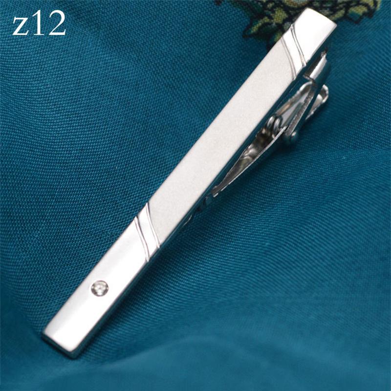 New Metal Silver Color Tie Clip For Men Wedding Necktie Tie Clasp Clip Gentleman Ties Bar Crystal Tie Pin For Men's Accessories