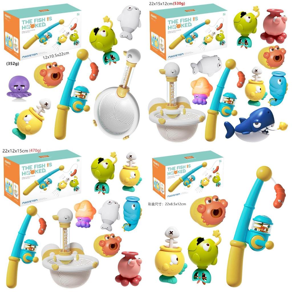 Marine Magnetic Fishing Toy Set For Kids Educational Bath Play