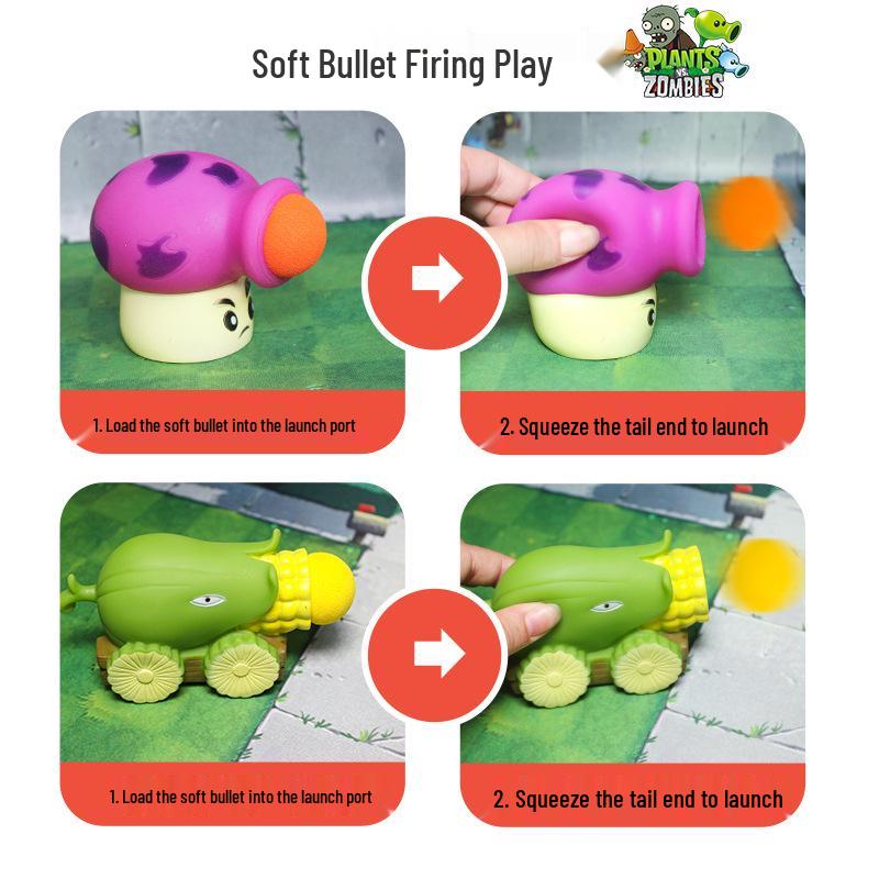 Plants vs. Zombies Toy Set: Machine Bug, Football Gun, Pea Pod, Carnivorous Plant Models