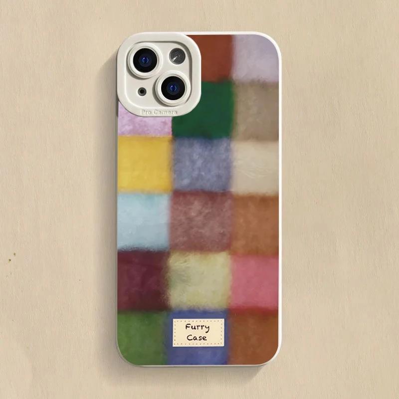 Cute Dopamine Color Block Match Plaid Case For  Mi 14T 13T 12T Pro 14 13 12 11 Lite 5G NE Poco F6 F5 X5 M6 Pro Soft Cover