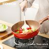 DONNOR Nonstick Ceramic Saute Pan with lid 12 Inch Anti-scalding Handle Cooker 5QT Capacity for Natural Gas / induction Cooker