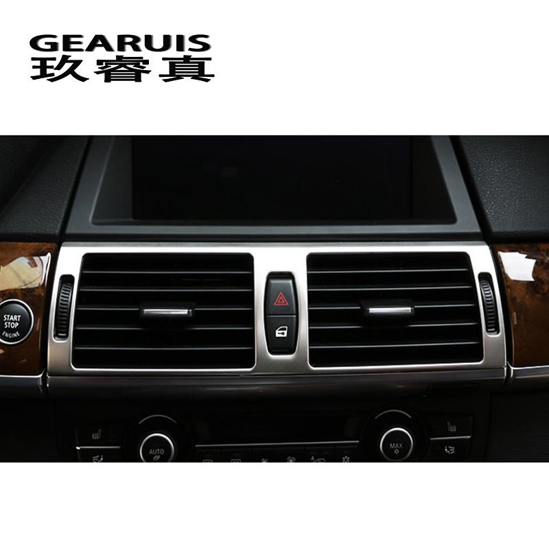 Auto-Styling Mittelkonsole Klimaanlage Steckdose Dekoration Abdeckung Aufkleber Trim für BMW X5 E70 X6 E71 Innenraum Auto