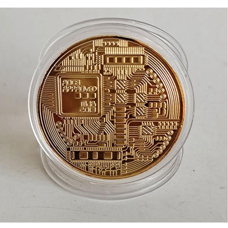 Gold Plated Bitcoin Coin Collectible Art Collection Gift Physical Commemorative Casascius Bit Btc Metal Antique Imitation