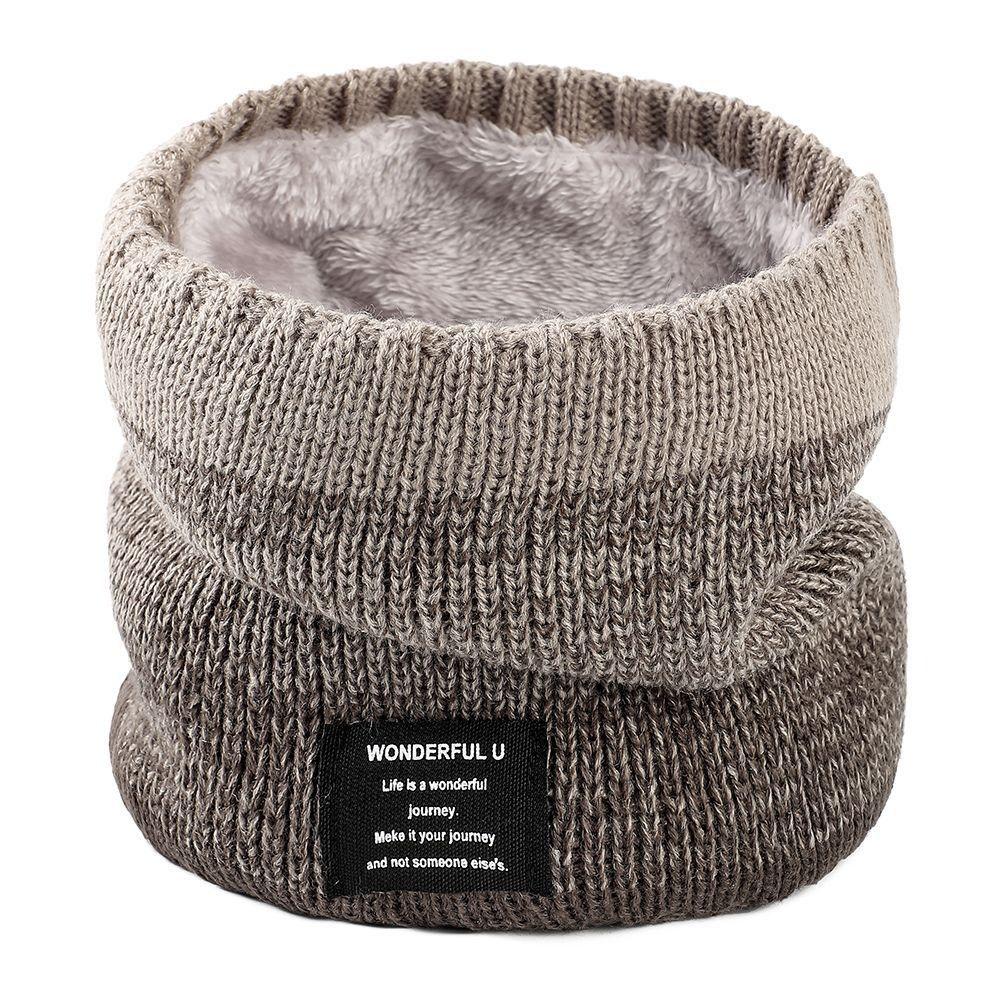 Winter Necks Warmer Plus Velvet Knitted Ring Scarf Neckerchief Collar