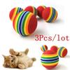 3 Stück /Set Bunte Haustier Katze Kätzchen Weicher Schaumstoff Regenbogen Spielbälle Lustige Aktivitätsspielzeuge