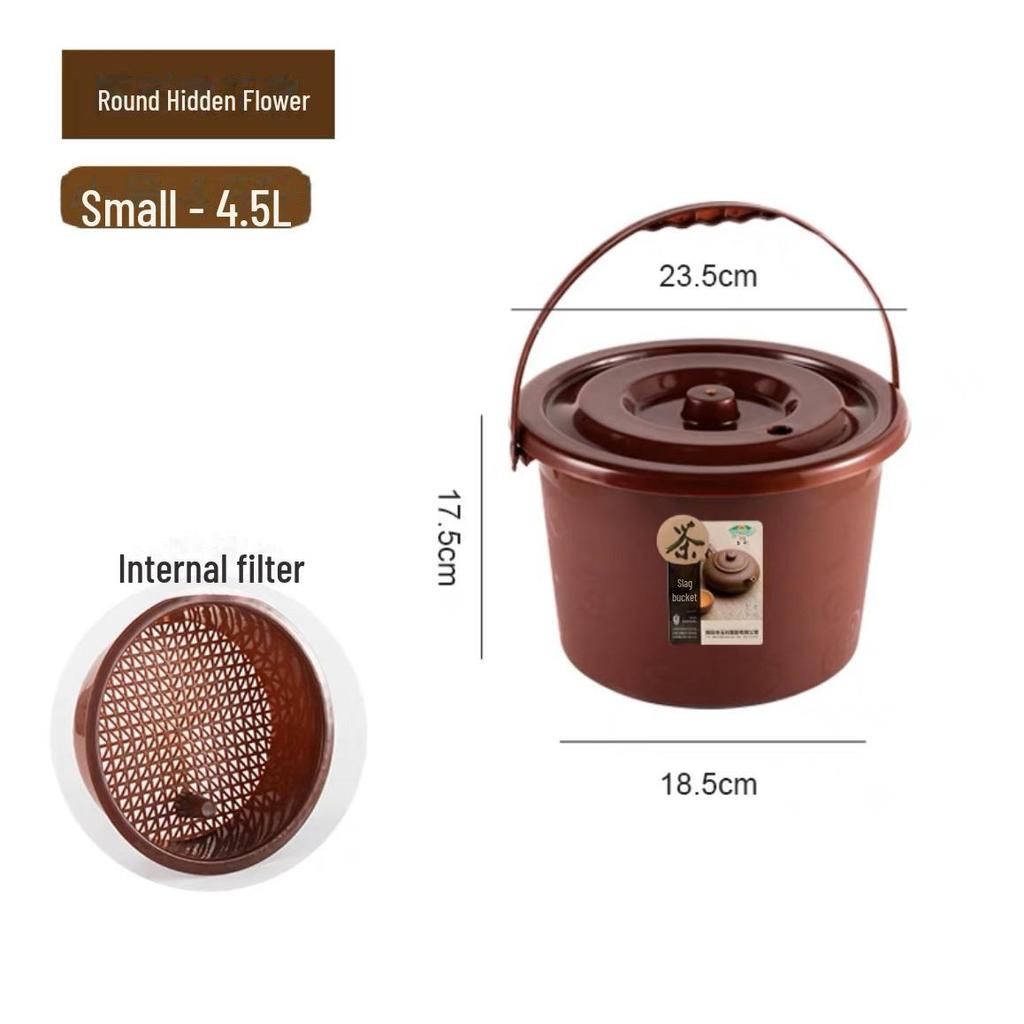 Kung Fu Tea Set Accessory: Tea Dregs Drainage Bucket and Tea Tray Waste Container for Tea Ceremony