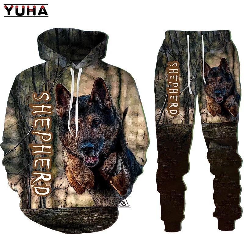 Dog 3D Printed Unisex Hoodies Cute Hoodie German Shepherd Hoodie Tops Casual Sweatshirt Pop Mens Womens Two Suit