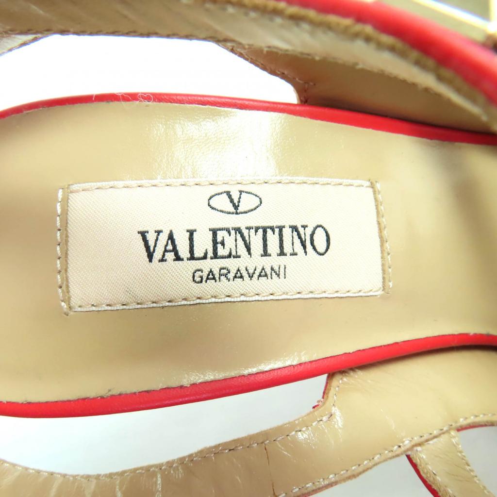 Great Valentino Garavani Pumps Rockstud Pointed Toe Red Leather Women 36 Used