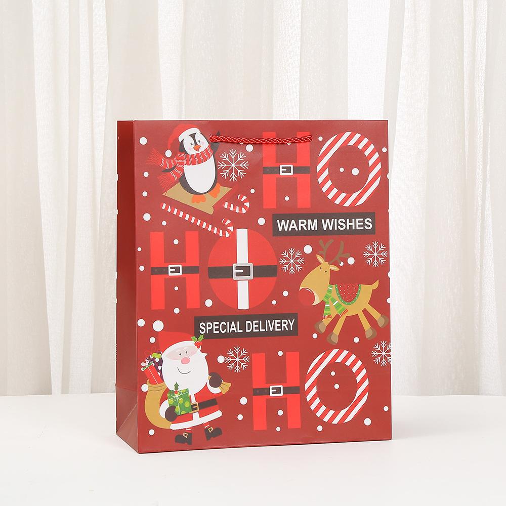 6/10pcs StoBag Christmas Party Paper Tote Bags Recyclable Gift Bags for Candy Cookies Classroom Exchange Winter Events