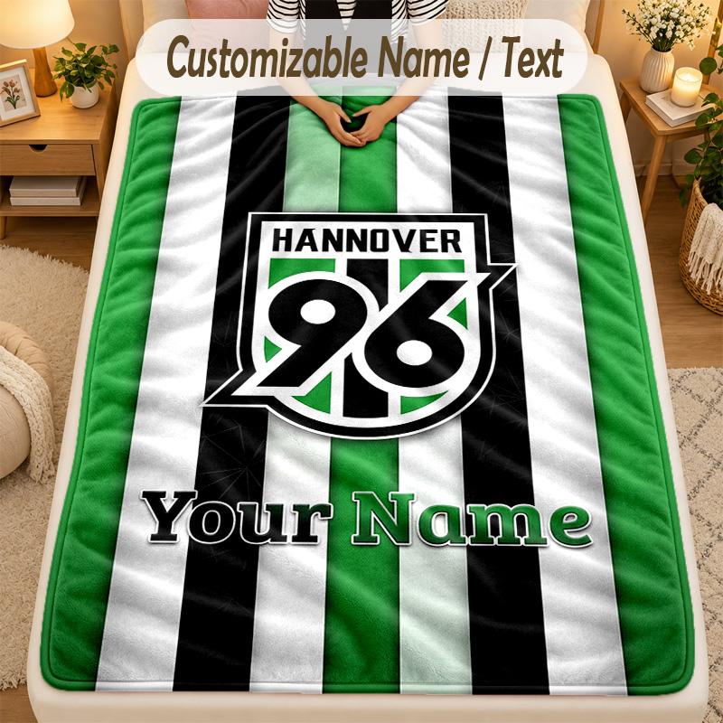 Flannel BlanketHannover 96 Custom Name Text Personalized Soft Warm Throw Blanket Home Decor Gift