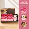 Pink Color Rose Flower Plush Bear 12 Bouquet Romantic Bear Soap Flower Bear  Romantic Occasion