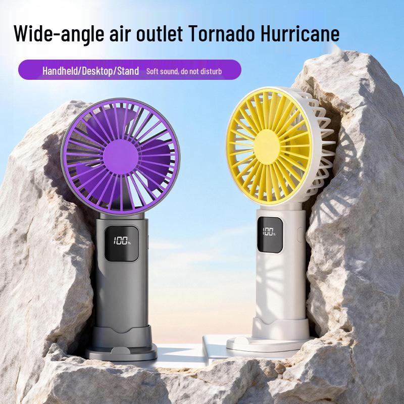 Portable USB Rechargeable Handheld Fan - 100-Speed Stepless, Strong Wind Power, Mini Size