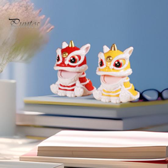 Solar Lion Car Dashboard Ornaments Chinese Style Lucky Lion Dance Model Solar Powered Home Decoration 2024 Year of The Dragon Gift for Drivers