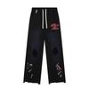 Roughplay Streetwear Pants Mens Loose Fit Distressed Washed Drawstring Trousers