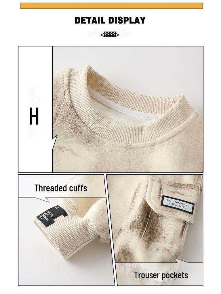 Chlapecká trendy sportovní dvoudílná tepláková souprava pro jaro a podzim 2025 - Stylová, pohledná a módní.