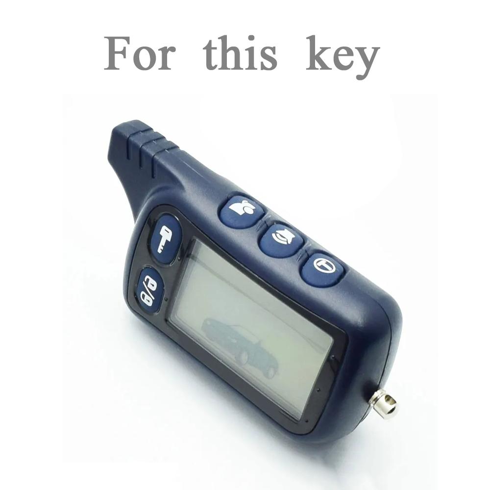 New TPU Key Case S96 V2 for A93 A63 Russian Version Two Way Car Alarm LCD Remote Controller Keychain Fob Cover