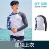 Mens UV Protection Rash Guard Long Sleeve Swim Top Snorkeling Surfing Diving Quick Dry Nylon