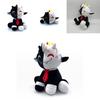 Adorável Novo Ranboo Sentado Fofo Brinquedo de Pelúcia Boneca Ovelha Sorridente Preta e Branca Para Crianças