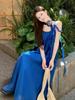 Erhai Blue Resort Backless Spaghetti Strap Long Dress