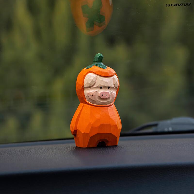 OLOMM Lucky Piglet Hand-Carved Wooden Ornament