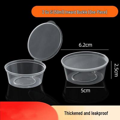 Disposable Plastic Sauce Cups with Attached Lids