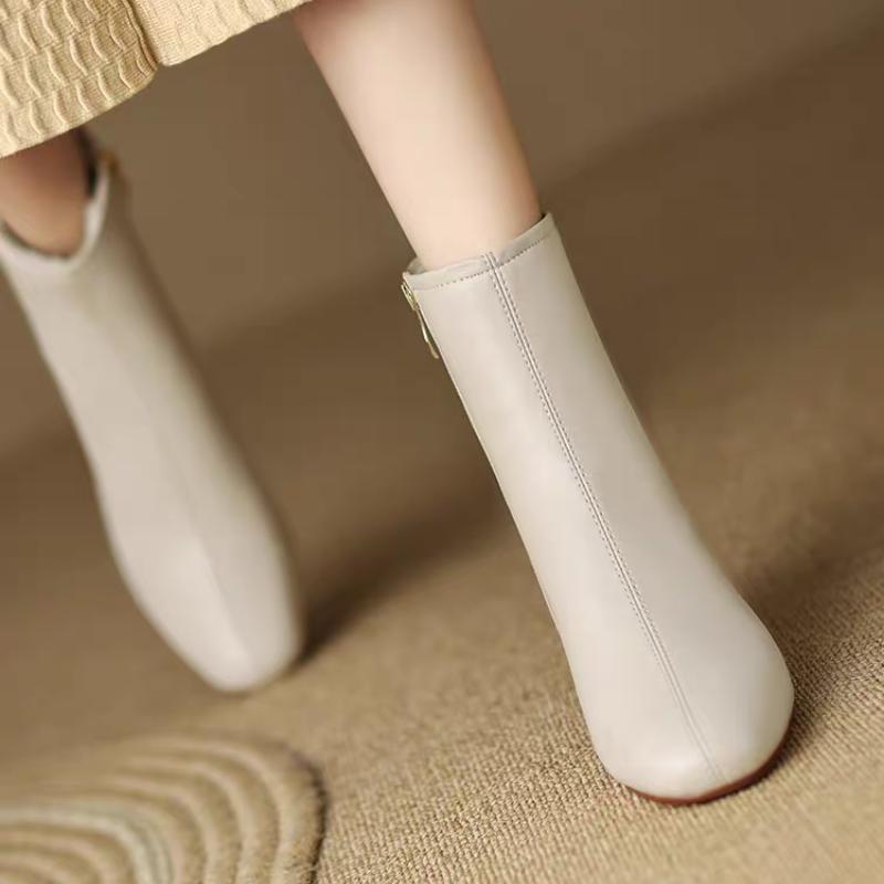 Módní krátké boty pro ženy, podzim 2024, nové vysoké podpatky, silný podpatek, čtvercová hlava, boční zip, dámské kotníkové boty, černé, Botas Mujer