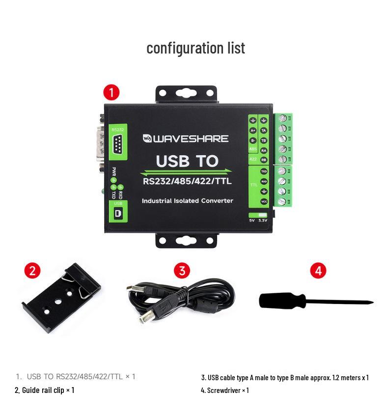 Weixue FT232RNL Industrial-Grade USB to RS232/485/422/TTL Isolated Serial Converter